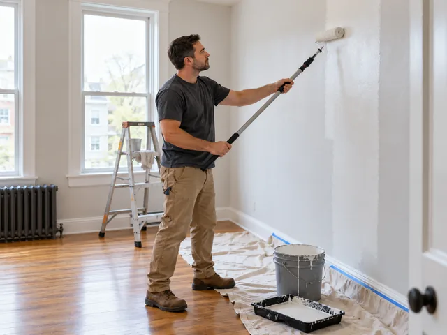 Rental apartment being repaired and repainted between tenants